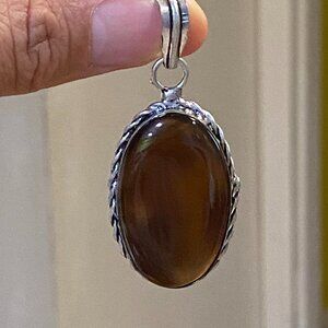 Stunning Handmade Smoky Quartz Natural Stone Pendant.